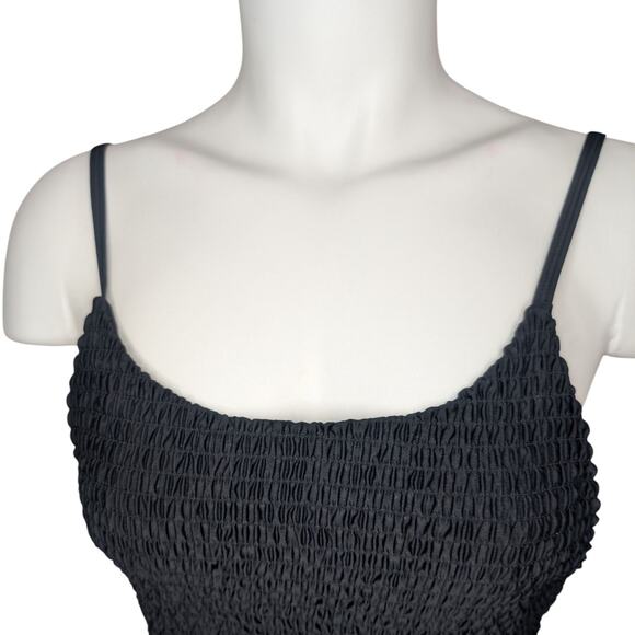 Mosmann Australia Smocked Textured One Piece Swimsuit in Black, Size Large - Picture 4 of 8